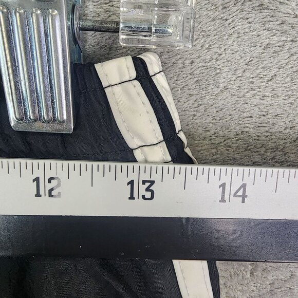 Mens Vintage Adidas Black Nylon Track Pants Drawstring Windbreaker Size M - Picture 8 of 11